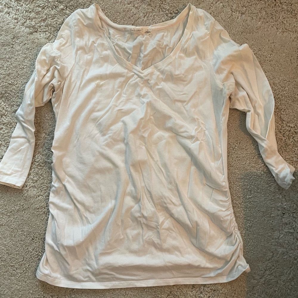 white maternity shirt